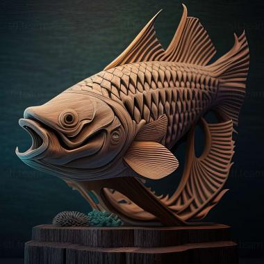 3D model Rodostomus fish (STL)